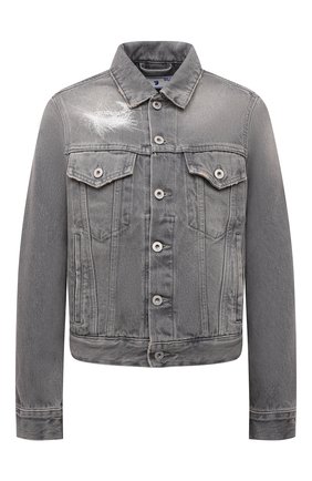 Женская джинсовая куртка OFF-WHITE серого цвета по цене 59950 руб., арт. 0WYE012F21DEN002 | Фото 1 Женская джинсовая куртка OFF-WHITE серого цвета, арт. 0WYE012F21DEN002 | Фото 1 (Материал внешний: Хлопок; Рукава: Длинные; Длина (верхняя одежда): Короткие; Стили: Спорт-шик; Кросс-КТ: Деним)