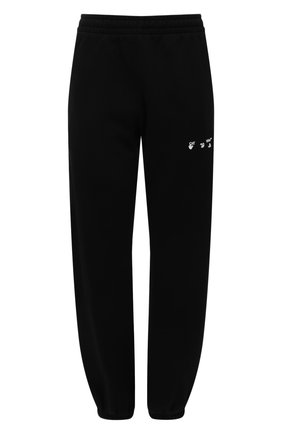 Женские хлопковые джоггеры OFF-WHITE черного цвета по цене 32600 руб., арт. 0WCH006F21JER001 | Фото 1 Женские хлопковые джоггеры OFF-WHITE черного цвета, арт. 0WCH006F21JER001 | Фото 1 (Длина (брюки, джинсы): Стандартные; Материал внешний: Хлопок; Стили: Спорт-шик; Женское Кросс-КТ: Джоггеры - брюки; Силуэт Ж (брюки и джинсы): Джоггеры)
