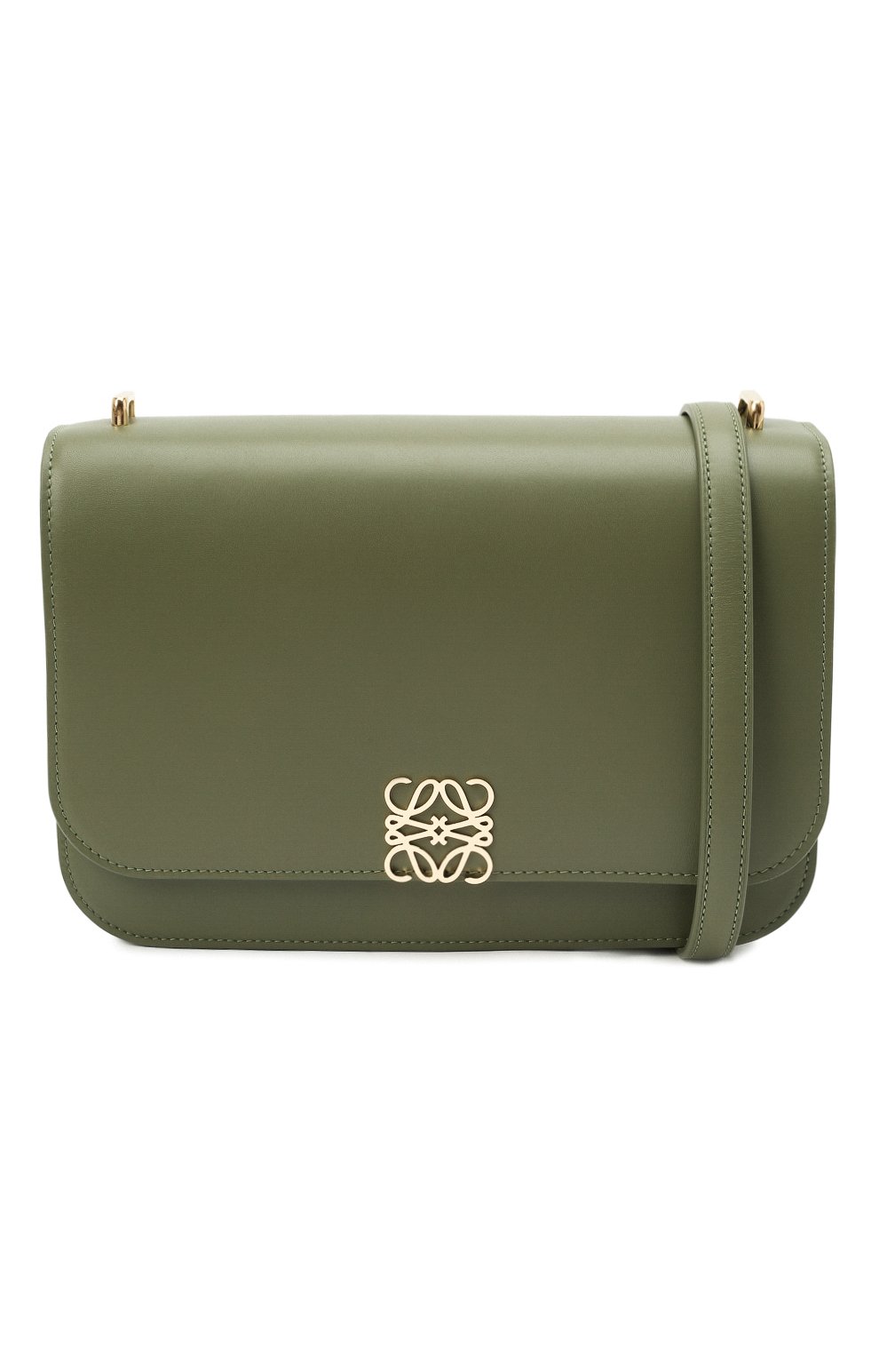 Женская сумка goya LOEWE зеленого цвета по цене 342500 руб., арт. A896N01X03 | Фото 6 Женская сумка goya LOEWE зеленого цвета, арт. A896N01X03 | Фото 6 (Сумки-технические: Сумки через плечо; Материал: Натуральная кожа; Ремень/цепочка: На ремешке; Размер: small)