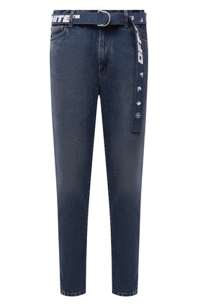 Мужские джинсы OFF-WHITE синего цвета, арт. 0MYA005F21DEN003 | Фото 1 (Длина (брюки, джинсы): Укороченные; Материал внешний: Хлопок, Деним; Кросс-КТ: Деним; Стили: Гранж; Силуэт М (брюки): Прямые)