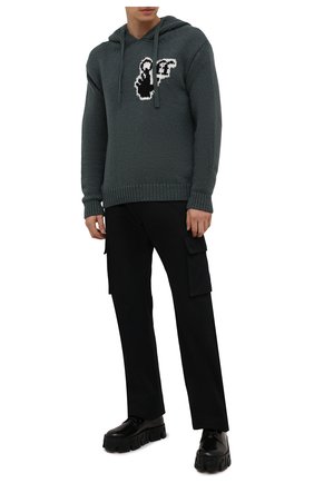 Мужской худи OFF-WHITE хаки цвета по цене 63900 руб., арт. 0MHA128F21KNI001 | Фото 2 Мужской худи OFF-WHITE хаки цвета, арт. 0MHA128F21KNI001 | Фото 2 (Материал внешний: Синтетический материал, Шерсть; Длина (для топов): Стандартные; Рукава: Длинные; Мужское Кросс-КТ: Худи-одежда; Принт: С принтом; Стили: Гранж)