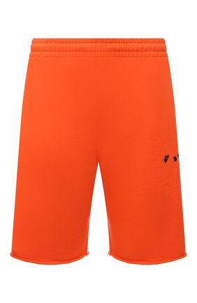Мужские хлопковые шорты OFF-WHITE оранжевого цвета, арт. 0MCI006F21FLE002 | Фото 1 (Материал внешний: Хлопок; Кросс-КТ: Трикотаж; Стили: Спорт-шик; Принт: Без принта; Длина Шорты М: До колена; Случай: Повседневный)