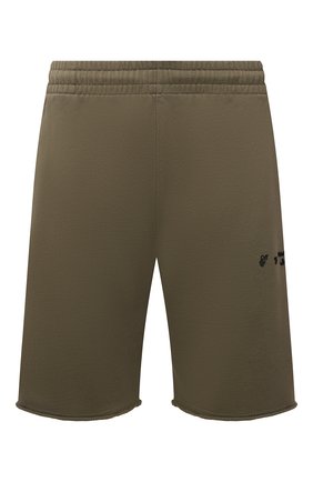 Мужские хлопковые шорты OFF-WHITE хаки цвета по цене 31300 руб., арт. 0MCI006F21FLE001 | Фото 1 Мужские хлопковые шорты OFF-WHITE хаки цвета, арт. 0MCI006F21FLE001 | Фото 1 (Материал внешний: Хлопок; Длина Шорты М: До колена; Кросс-КТ: Трикотаж; Стили: Спорт-шик; Принт: Без принта)