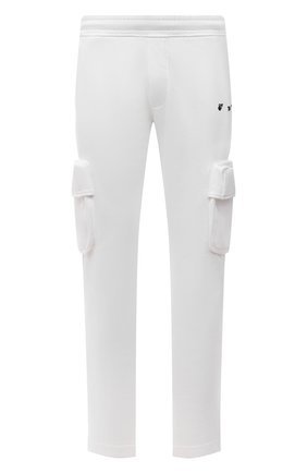 Мужские хлопковые брюки-карго OFF-WHITE белого цвета, арт. 0MCH036F21FLE001 | Фото 1 (Материал внешний: Хлопок; Стили: Спорт-шик; Случай: Повседневный; Силуэт М (брюки): Карго; Длина (брюки, джинсы): Стандартные)