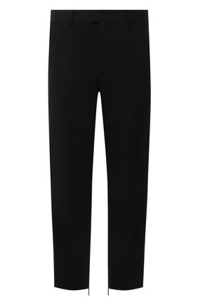 Мужские брюки OFF-WHITE черного цвета, арт. 0MCA196F21FAB001 | Фото 1 (Материал подклада: Вискоза; Материал внешний: Шерсть, Синтетический материал; Случай: Повседневный; Стили: Классический; Длина (брюки, джинсы): Стандартные)