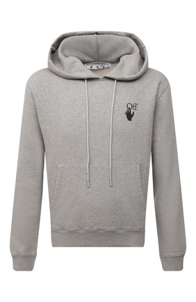 Мужской хлопковое худи OFF-WHITE серого цвета по цене 53550 руб., арт. 0MBB034F21FLE002 | Фото 1 Мужской хлопковое худи OFF-WHITE серого цвета, арт. 0MBB034F21FLE002 | Фото 1 (Материал внешний: Хлопок; Рукава: Длинные; Длина (для топов): Стандартные; Мужское Кросс-КТ: Худи-одежда; Принт: С принтом; Стили: Гранж)