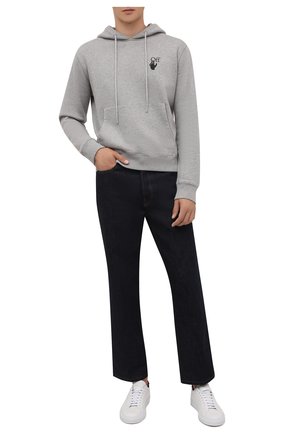Мужской хлопковое худи OFF-WHITE серого цвета по цене 53550 руб., арт. 0MBB034F21FLE002 | Фото 2 Мужской хлопковое худи OFF-WHITE серого цвета, арт. 0MBB034F21FLE002 | Фото 2 (Материал внешний: Хлопок; Рукава: Длинные; Длина (для топов): Стандартные; Мужское Кросс-КТ: Худи-одежда; Принт: С принтом; Стили: Гранж)
