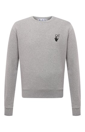 Мужской хлопковый свитшот OFF-WHITE серого цвета по цене 41050 руб., арт. 0MBA025F21FLE006 | Фото 1 Мужской хлопковый свитшот OFF-WHITE серого цвета, арт. 0MBA025F21FLE006 | Фото 1 (Материал внешний: Хлопок; Мужское Кросс-КТ: свитшот-одежда; Принт: С принтом; Стили: Гранж; Рукава: Длинные; Длина (для топов): Стандартные)