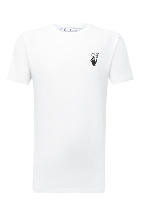 Мужская хлопковая футболка OFF-WHITE белого цвета по цене 27200 руб., арт. 0MAA027F21JER011 | Фото 1 Мужская хлопковая футболка OFF-WHITE белого цвета, арт. 0MAA027F21JER011 | Фото 1