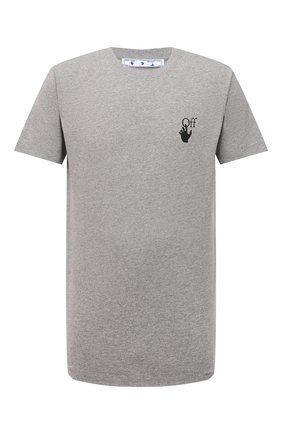 Мужская хлопковая футболка OFF-WHITE серого цвета по цене 25400 руб., арт. 0MAA027F21JER005 | Фото 1 Мужская хлопковая футболка OFF-WHITE серого цвета, арт. 0MAA027F21JER005 | Фото 1 (Материал внешний: Хлопок; Принт: С принтом; Рукава: Короткие; Длина (для топов): Стандартные)