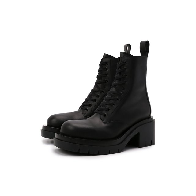 Кожаные ботинки BV Lug Bottega Veneta черного цвета