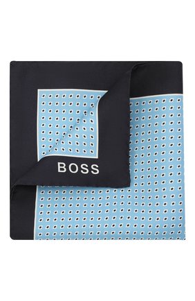 Мужской шелковый платок BOSS голубого цвета по цене 4500 руб., арт. 50461461 | Фото 1 Мужской шелковый платок BOSS голубого цвета, арт. 50461461 | Фото 1 (Материал: Шелк, Текстиль)