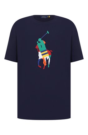 Мужская хлопковая футболка POLO RALPH LAUREN темно-синего цвета по цене 7520 руб., арт. 711843377/PRL BS | Фото 1 Мужская хлопковая футболка POLO RALPH LAUREN темно-синего цвета, арт. 711843377/PRL BS | Фото 1 (Материал внешний: Хлопок; Длина (для топов): Удлиненные; Принт: С принтом; Рукава: Короткие; Стили: Кэжуэл; Big sizes: Big Sizes)