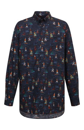 Мужская хлопковая рубашка PAUL&SHARK темно-синего цвета по цене 29900 руб., арт. 11313164/C00/48-50 | Фото 1 Мужская хлопковая рубашка PAUL&SHARK темно-синего цвета, арт. 11313164/C00/48-50 | Фото 1 (Материал внешний: Хлопок; Big sizes: Big Sizes; Длина (для топов): Удлиненные; Рукава: Длинные; Случай: Повседневный; Манжеты: На пуговицах; Рубашки М: Regular Fit; Воротник: Button down; Принт: С принтом; Стили: Кэжуэл)