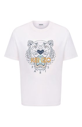 Мужская хлопковая футболка KENZO белого цвета по цене 9255 руб., арт. FB65TS0204YA | Фото 1 Мужская хлопковая футболка KENZO белого цвета, арт. FB65TS0204YA | Фото 1