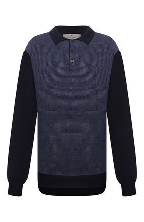 Мужское шерстяное поло CANALI темно-синего цвета по цене 41100 руб., арт. C0017B/MK01261 | Фото 1 Мужское шерстяное поло CANALI темно-синего цвета, арт. C0017B/MK01261 | Фото 1