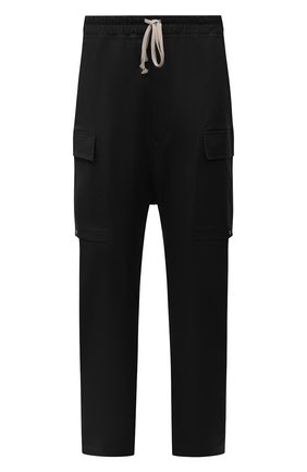 Мужские хлопковые брюки-карго RICK OWENS черного цвета, арт. RU02A5379/TE | Фото 1 (Материал внешний: Хлопок; Случай: Повседневный; Силуэт М (брюки): Карго; Стили: Гранж; Длина (брюки, джинсы): Укороченные)