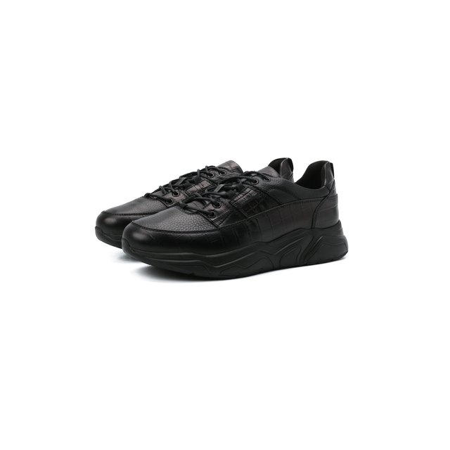 Кожаные кроссовки Doucal's Чёрный DU2625JUSTPX377NN00 5587550