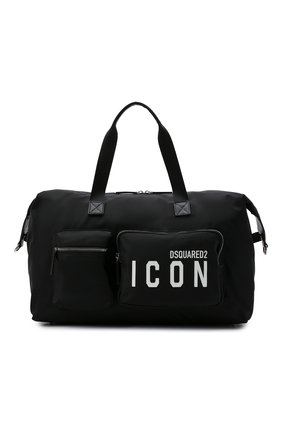 Мужская текстильная спортивная сумка DSQUARED2 черного цвета, арт. DFM0025 11703199 | Фото 1 (Материал: Текстиль; Ремень/цепочка: На ремешке; Размер: large)