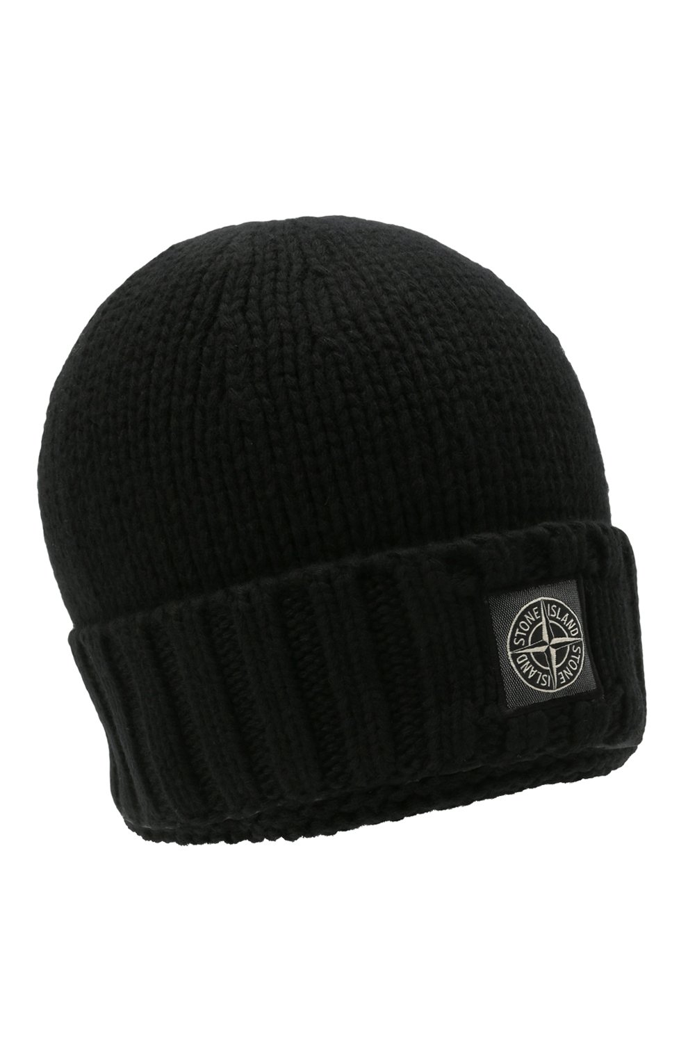 Мужская шерстяная шапка STONE ISLAND черного цвета, арт. 7515N17D6 | Фото 1 (Материал: Текстиль, Шерсть; Кросс-КТ: Трикотаж)
