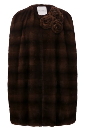 Женская накидка из меха норки VALENTINO коричневого цвета по цене 1245000 руб., арт. WF3FJN251BF | Фото 1 Женская накидка из меха норки VALENTINO коричневого цвета, арт. WF3FJN251BF | Фото 1 (Длина (верхняя одежда): Короткие; Материал подклада: Шелк; Женское Кросс-КТ: Мех; Стили: Романтичный)