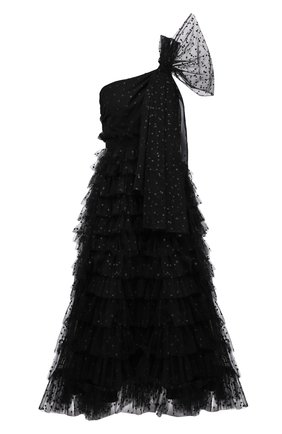 Женское платье REDVALENTINO черного цвета по цене 161500 руб., арт. WR3VABL5/5YP | Фото 1 Женское платье REDVALENTINO черного цвета, арт. WR3VABL5/5YP | Фото 1 (Длина Ж (юбки, платья, шорты): Миди; Материал внешний: Синтетический материал; Материал подклада: Синтетический материал; Женское Кросс-КТ: Платье-одежда; Случай: Вечерний; Стили: Романтичный)