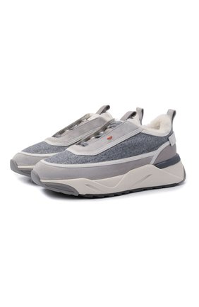 Женские комбинированные кроссовки SANTONI серого цвета по цене 49650 руб., арт. WBI060905BGRPBBLG45 | Фото 1 Женские комбинированные кроссовки SANTONI серого цвета, арт. WBI060905BGRPBBLG45 | Фото 1 (Подошва: Платформа; Материал утеплителя: Натуральный мех; Материал внешний: Кожа)