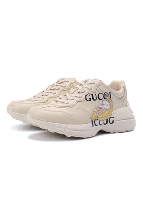 Женские кроссовки rhyton GUCCI кремвого цвета по цене 76300 руб., арт. 659408/2SH00 | Фото 1 Женские кроссовки rhyton GUCCI кремвого цвета, арт. 659408/2SH00 | Фото 1 (Материал внешний: Текстиль, Экокожа; Подошва: Платформа; Материал внутренний: Текстиль)