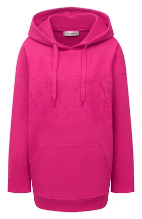 Женский хлопковое худи VALENTINO фуксия цвета по цене 134000 руб., арт. WB3MF11M6K6 | Фото 1 Женский хлопковое худи VALENTINO фуксия цвета, арт. WB3MF11M6K6 | Фото 1 (Материал внешний: Хлопок; Женское Кросс-КТ: Худи-одежда; Рукава: Длинные; Длина (для топов): Стандартные; Стили: Спорт-шик)