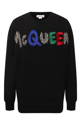 Женский хлопковый свитшот ALEXANDER MCQUEEN черного цвета по цене 75400 руб., арт. 668496/QZADS | Фото 1 Женский хлопковый свитшот ALEXANDER MCQUEEN черного цвета, арт. 668496/QZADS | Фото 1 (Длина (для топов): Стандартные; Материал внешний: Хлопок; Рукава: Длинные; Женское Кросс-КТ: Свитшот-одежда; Стили: Спорт-шик)