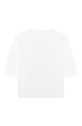 Детская хлопковая футболка STELLA MCCARTNEY белого цвета по цене 3525 руб., арт. 603257/SRJ18 | Фото 2 Детская хлопковая футболка STELLA MCCARTNEY белого цвета, арт. 603257/SRJ18 | Фото 2 (Рукава: Длинные; Материал внешний: Хлопок; Девочки Кросс-КТ: футболка-одежда; Ростовка одежда: 9 лет | 134 см, 12 лет | 152 см, 13 - 15 лет | 158 см, 16 лет | 164 см, 18 мес | 86 см, 2 года | 92 см, 3 года | 98 см, 4 года | 104 см, 5 лет | 110 см, 7 лет | 122 см)
