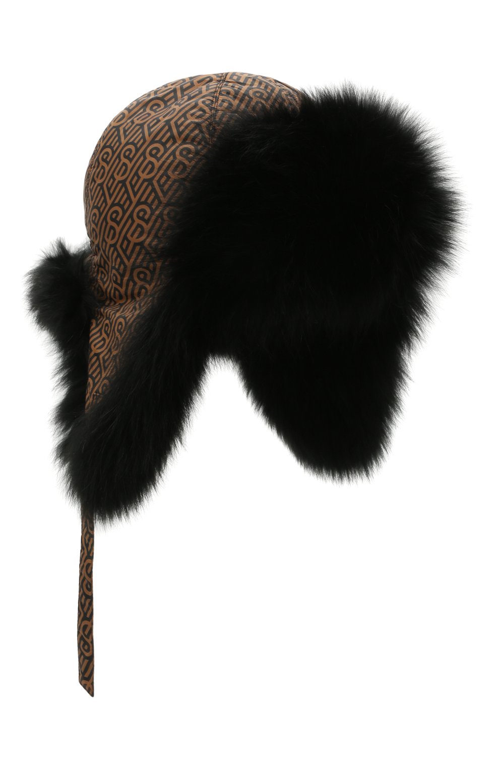Пуховая шапка-ушанка с мехом Yves Salomon Enfant