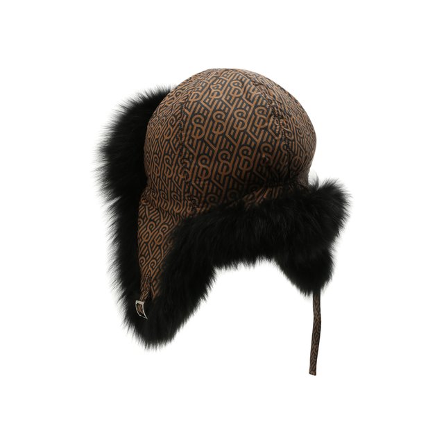 Пуховая шапка-ушанка с мехом Yves Salomon Enfant 21WEA015XXM08W Фото 2
