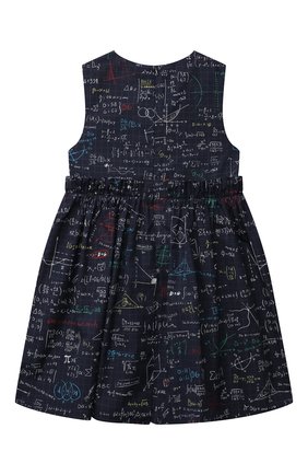 Детское хлопковое платье DOLCE & GABBANA темно-синего цвета по цене 33700 руб., арт. L52DV1/HS5KH/2-6 | Фото 2 Детское хлопковое платье DOLCE & GABBANA темно-синего цвета, арт. L52DV1/HS5KH/2-6 | Фото 2 (Материал подклада: Хлопок; Рукава: Короткие; Материал внешний: Хлопок; Девочки Кросс-КТ: Платье-одежда; Случай: Повседневный; Ростовка одежда: 2 года | 92 см, 3 года | 98 см, 4 года | 104 см, 5 лет | 110 см, 6 лет | 116 см)