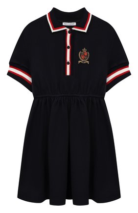 Детское платье DOLCE & GABBANA темно-синего цвета по цене 33700 руб., арт. L5JD2R/G7YZF/8-14 | Фото 1 Детское платье DOLCE & GABBANA темно-синего цвета, арт. L5JD2R/G7YZF/8-14 | Фото 1 (Материал внешний: Вискоза, Синтетический материал; Рукава: Короткие; Девочки Кросс-КТ: Платье-одежда; Случай: Повседневный; Ростовка одежда: 10 - 11 лет | 140 - 146см, 12 лет | 152 см, 8 лет | 128 см)
