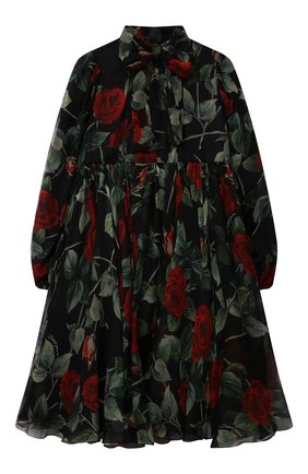 Детское шелковое платье DOLCE & GABBANA черного цвета по цене 115000 руб., арт. L52DX1/IS1JY/8-14 | Фото 1 Детское шелковое платье DOLCE & GABBANA черного цвета, арт. L52DX1/IS1JY/8-14 | Фото 1 (Материал подклада: Вискоза; Материал внешний: Шелк; Рукава: Длинные; Девочки Кросс-КТ: Платье-одежда; Случай: Вечерний; Ростовка одежда: 10 - 11 лет | 140 - 146см, 12 лет | 152 см, 8 лет | 128 см)
