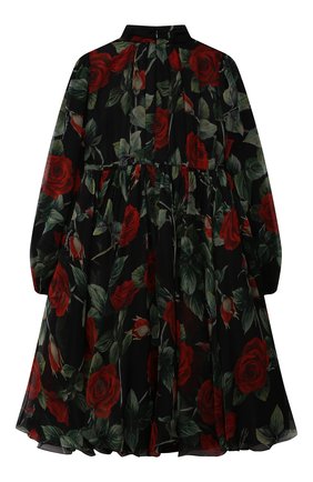 Детское шелковое платье DOLCE & GABBANA черного цвета по цене 115000 руб., арт. L52DX1/IS1JY/8-14 | Фото 2 Детское шелковое платье DOLCE & GABBANA черного цвета, арт. L52DX1/IS1JY/8-14 | Фото 2 (Материал подклада: Вискоза; Материал внешний: Шелк; Рукава: Длинные; Девочки Кросс-КТ: Платье-одежда; Случай: Вечерний; Ростовка одежда: 10 - 11 лет | 140 - 146см, 12 лет | 152 см, 8 лет | 128 см)