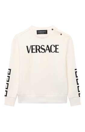 Детский хлопковый свитшот VERSACE белого цвета по цене 13750 руб., арт. 1000093/1A01322 | Фото 1 Детский хлопковый свитшот VERSACE белого цвета, арт. 1000093/1A01322 | Фото 1 (Рукава: Длинные; Материал внешний: Хлопок; Ростовка одежда: 12 мес | 80 см, 18 мес | 86 см, 24 мес | 92 см, 3 мес | 62 см, 36 мес | 98 см, 6 мес | 68 см, 9 мес | 74 см)
