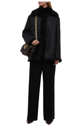 Женская дубленка JIL SANDER темно-синего цвета по цене 672000 руб., арт. JSPT654170-WTL08010 | Фото 2 Женская дубленка JIL SANDER темно-синего цвета, арт. JSPT654170-WTL08010 | Фото 2 (Длина (верхняя одежда): Короткие; Материал внешний: Натуральный мех; Рукава: Длинные; Стили: Кэжуэл)