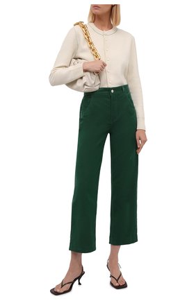 Женские хлопковые брюки LORO PIANA темно-зеленого цвета, арт. FAL9460 | Фото 2 (Материал внешний: Хлопок; Женское Кросс-КТ: Брюки-одежда; Силуэт Ж (брюки и джинсы): Прямые; Длина (брюки, джинсы): Стандартные; Стили: Кэжуэл)