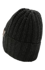 Женская кашемировая шапка FTC темно-серого цвета, арт. 840-0560 | Фото 3 (Материал: Текстиль, Кашемир, Шерсть)