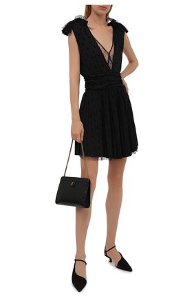 Женское платье REDVALENTINO черного цвета по цене 45350 руб., арт. WR3MJ07N/620 | Фото 2 Женское платье REDVALENTINO черного цвета, арт. WR3MJ07N/620 | Фото 2 (Материал внешний: Синтетический материал; Длина Ж (юбки, платья, шорты): Мини; Материал подклада: Синтетический материал; Женское Кросс-КТ: Платье-одежда; Стили: Романтичный; Случай: Повседневный)
