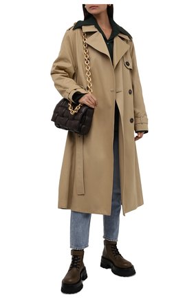 Женские кожаные ботинки VERSACE хаки цвета по цене 112000 руб., арт. 1000822/1A00633 | Фото 2 Женские кожаные ботинки VERSACE хаки цвета, арт. 1000822/1A00633 | Фото 2 (Материал внутренний: Натуральная кожа; Женское Кросс-КТ: Байкеры-ботинки; Каблук высота: Средний; Подошва: Платформа)