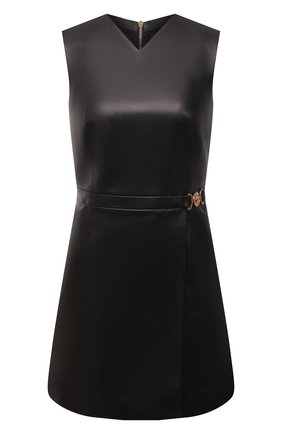 Женское кожаное платье VERSACE черного цвета по цене 281500 руб., арт. 1000987/1A00984 | Фото 1 Женское кожаное платье VERSACE черного цвета, арт. 1000987/1A00984 | Фото 1 (Материал подклада: Купро; Женское Кросс-КТ: Платье-одежда; Длина Ж (юбки, платья, шорты): Мини; Стили: Гранж; Случай: Повседневный)
