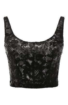 Женский топ из вискозы и хлопка ALEXANDER MCQUEEN черного цвета по цене 113500 руб., арт. 665700/QEAC7 | Фото 1 Женский топ из вискозы и хлопка ALEXANDER MCQUEEN черного цвета, арт. 665700/QEAC7 | Фото 1 (Длина (для топов): Укороченные; Материал внешний: Вискоза; Стили: Романтичный)