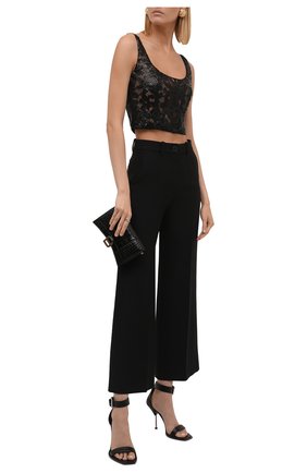Женский топ из вискозы и хлопка ALEXANDER MCQUEEN черного цвета по цене 113500 руб., арт. 665700/QEAC7 | Фото 2 Женский топ из вискозы и хлопка ALEXANDER MCQUEEN черного цвета, арт. 665700/QEAC7 | Фото 2 (Длина (для топов): Укороченные; Материал внешний: Вискоза; Стили: Романтичный)