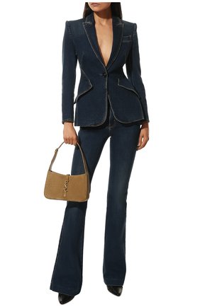 Женский джинсовый жакет ALEXANDER MCQUEEN темно-синего цвета по цене 207000 руб., арт. 628457/QMABH | Фото 2 Женский джинсовый жакет ALEXANDER MCQUEEN темно-синего цвета, арт. 628457/QMABH | Фото 2 (Материал внешний: Хлопок, Деним; Длина (для топов): Стандартные; Материал подклада: Купро; Рукава: Длинные; Женское Кросс-КТ: Жакет-одежда; 1-2-бортные: Однобортные; Случай: Повседневный; Кросс-КТ: Деним; Стили: Кэжуэл)