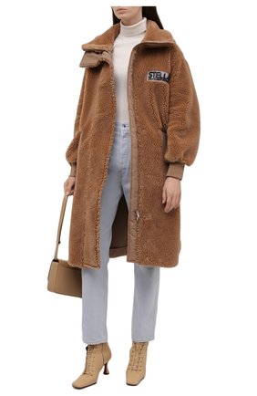 Женская шуба из экомеха STELLA MCCARTNEY бежевого цвета по цене 127500 руб., арт. 603281/SSB03 | Фото 2 Женская шуба из экомеха STELLA MCCARTNEY бежевого цвета, арт. 603281/SSB03 | Фото 2 (Материал внешний: Синтетический материал; Длина (верхняя одежда): До колена; Рукава: Длинные; Стили: Кэжуэл)