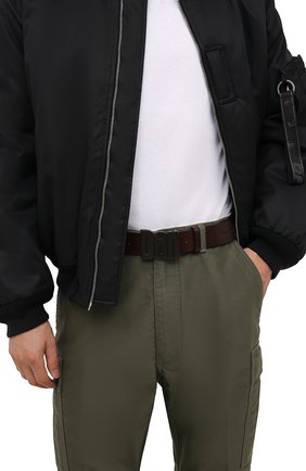 Мужской кожаный ремень DSQUARED2 темно-коричневого цвета, арт. BEM0050 20400001 | Фото 2 (Случай: Повседневный; Материал: Натуральная кожа)