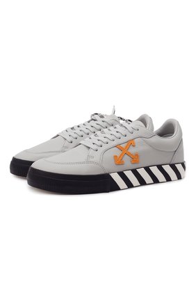 Мужские кожаные кеды vulcanized OFF-WHITE серого цвета по цене 27850 руб., арт. 0MIA085F21LEA0060920 | Фото 1 Мужские кожаные кеды vulcanized OFF-WHITE серого цвета, арт. 0MIA085F21LEA0060920 | Фото 1 (Материал внутренний: Текстиль; Подошва: Плоская)